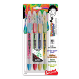 Pentel Krazy Pop Iridescent, (1.0mm) Bold line, Assorted Ink (XC/BD/CP/DG), 4pk (K91BP4M3) Gel Pen, 4 Count (Pack of 1), 4 per