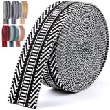 PECMER Nylon Webbing 1.5 inch -6 Yards Black Jacquard Cotton Webbing -Straps Seat Belt Ribbon Polyester Webbing for Crafts Pet C