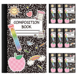 Whaline 30Pcs Composition Mini Notebook 5'' x 3.2'' Back to School Notepads