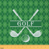 Erosebridal Golf Fabrics by The Yard Golf Ball Print Upholstery Fabric Geometric Grids Leisure Sport Waterproof Fabric for Chair
