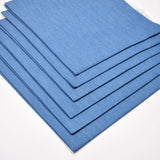 Indigo Middel Denim 4.8OZ Fat Quarter 6pcs 18inX22in 100% Cotton Solid Quilting Fabric for Arts, DIY Crafts & Sewing Patchwork