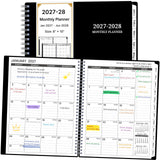 20272028 Monthly Planner, 18 Monthly Calendar Planner, January 2027 June 2028, 8 x 10, 2027 Spiral Agenda with Tabs &Pocket,