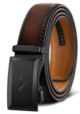 Bulliant Ratchet Trimmable Leather Belt For Men Adjustable 1 3/8Gift Boxed, Deep Brown8599, 3238Waist Adjustable