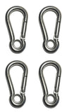US STAINLESS 4 Pieces Stainless Steel 316 Spring Hook with Eyelet Carabiner 3/8 (10mm) Marine Grade