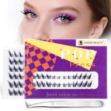 Self Adhesive Eyelashes - EHSZM BEAUTY POP-PRESS manga Lash Clusters No Glue | 3s Easy Apply, 24H Hold No Plastic Feeling/Damage