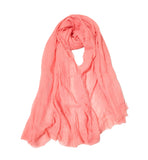 Iba & Isba WomenS Plain Crinkled Scarves, Stoles, Hijab (76 X 36 Inch) (Peach1)