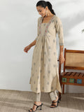 Libas Women'S Cotton Blend Printed Kurta Set (27862 Beige Beige M