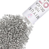 Miyuki Delica Seed Beads - Size 11/0 (1.6 mm), DB0038, Palladium-Plated, 7.2 g, Approx. 1440 Beads, Made in Japan