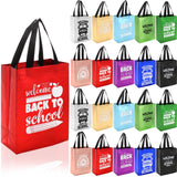 Sweetude 20 Pcs Back to School Gifts Bags Reusable with Handles First Day of School Glossy Reusable Goodie Treat Tote Bags Bulk