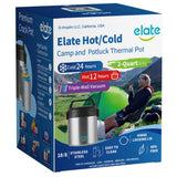 Elate 2-Quart Camp Crock Thermos for Hot/Cold Food, 64oz Stainless Steel Vacuum-Insulated Jar, Wide-Mouth Thermal Container, Por