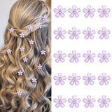 YISSION 20 Pcs Mini Light Purple Flower Hair Clips with Rhinestone Cute Flower Hair Pins Decorative Wedding Hair Barrettes Brida