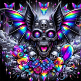 DIY Bat Skull Diamond Art Kits for Adults, 5D Diamond Painting Kits for Beginners, Butterfly Diamond Dot, Dimond Art Paintings,