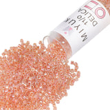 Miyuki Delica Seed Beads - Size 11/0 (1.6 mm), DB0054, Lined Peach AB, 7.2 g, Approx. 1440 Beads, Made in Japan