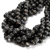 48Pcs Black Larvikite 8mm Beads Natural Stone Round Gemstone Genuine Real Stone for DIY Bracelet Jewelry String Making