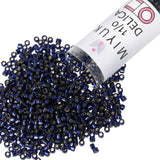 Miyuki Delica Seed Beads - Size 11/0 (1.6 mm), DB2191, Duracoat Navy Blue Silver Lined Dyed, 7.2 g, Approx. 1440 Beads, Made in
