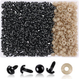 UPINS 600 Pieces 8MM Safety Eyes with Washers Black Plastic Safety Eyes for Amigurumi Doll Crochet Eyes for DIY Crafts Stuffed A
