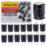 470uF 25V 10x12.5mm Rubycon Electrolytic Capacitor Low ESR 0.08O Long Life 36yrs at 55 Degree C mfd mircofarad Micro Farad Radia