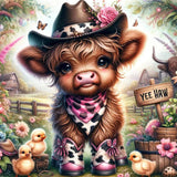 Highland Cow Diamond Art Kits for Adults - Cow Diamond Painting Kits for Adults Beginner, DIY 5D Full Drill Gem Art for Home Wal