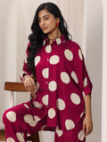 Libas Womens Printed Rayon Co-Ord Set For Women Red S