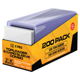 X PRO 3 x 4 Toploader and Soft Sleeve Combo, 100 Ct. Toploader, 100 Ct. Soft Sleeve | 3 x 4 Baseball Card Protectors | Trading C