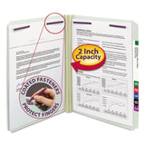 Smead174; Two inch Expansion Fastener Folder, Straight Tab, Letter, Gray Green, 25/Box Grey/Green