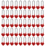 Gradleen 50 PCS Red 3.5 50mm Love Padlock Single Heart Lock,Love-You-Forever Metal Padlock for Lovelock Bridge,Wedding & Anniver