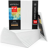 ARTEZA Canvas Panels for Painting, 14 x 6 x 6 Inches, 100% Cotton, Gesso-Primed, Lightweight, Nontoxic, Acid-Free, for Adults an