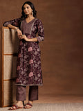Libas Women'S Silk Blend Kurta Set (36814 Burgundy S