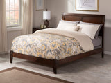 AFI Portland Full Size Bed with Charging Station in Walnut