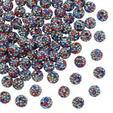 PH PandaHall 10mm Rhinestone Beads 100pcs Pave Disco Ball Clay Beads Polymer Clay Rhinestone Beads Black Colorful Round Crystal