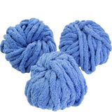 iDIY Chunky Yarn 3 Pack (24 Yards Each Skein) Indigo Blue Fluffy Chenille Yarn Perfect for Soft Throw and Baby Blankets, Arm