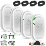 Cat Water Fountain Filter, 4 Pcs Cat Filters Replacement Pet Water Fountain Filters with 4 Pcs Sponges Foam for 67oz/2L & 108oz/