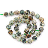 Malahill Wholesale Natural Faceted Stone Beads for Jewelry Making Sold per Bag 5 Strands Inside Cube African Bloodstone 8mm