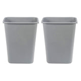 Amazon Basics Rectangular Commercial Office Wastebasket, 10 gallon (Pack of 2), Grey