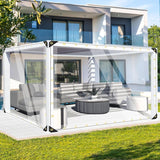 FoundGo 16' x 20'(4.8x6m) Clear Tarps PVC Vinyl Transparency Tarpaulin Glass with Golden Metal Grommets,Protects Against Water,