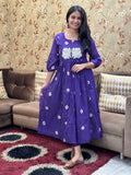 Gosriki Women'S Rayon Blend Anarkali Printed Kurta With Pant (Anveshi Begani-Gs_3Xl_Begani_Xxx-Large),Begani,3,B0DFCGWHC2