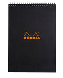 Rhodia - Wirebound Notepad - Graph - 80 Sheets - 8 1/4 x 11 3/4 - Black