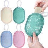 Sunnyray 4 Pcs Bath Body Exfoliating Soap Saver, Exfoliator Scrubber Pouch, Bath Loofah Sponge Body Scrubber Shower Sponge Exfol
