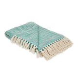 Teal Handloom Chevron Throw