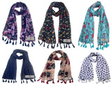 Fusfus WomenS Printed Chiffon Scarves And Stoles, Free Size(Multicolour, Fs1615) Pack Of 6 (Multicolor1)