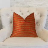Plutus Tied Rows Handmade Throw Pillow