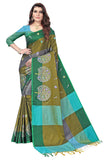 OM SAI LATEST CREATION Soft Cotton Silk Foil Print Saree For Women Banarasi Saree Under 449 2021 Beautiful For Women saree (Gree