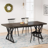 Tribesigns Farmhouse Dining Table for 6 People, 70.8-Inch Rectangular Wood Dining Table, Rustic Kitchen Table with Heavy Duty Me