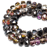 DIQIO 8mm Sparkle Rondelle Crystal Beads for Jewelry Making - Spacer Faceted Beads for Bracelets(75-80pcs, Magenta Black)
