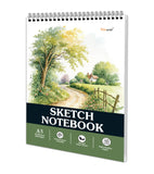 GOWOO Village Countryside Spiral Sketchbook Scenic Rural Landscape Drawing Pad, Creative Art Book for Students & Artists
