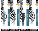 Zebra G402 Stainless Steel Pen JKRefill, Fine Point, 0.5mm, Black Ink, 8Count