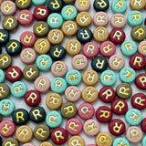 200PCS Round Letter Beads,4x7mm Color Acrylic Alphabet Beads R Beads with Letters for Bracelet Making Necklace Keychain Jewelry