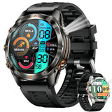 SEDSEY- 2025 Latest Tactical 1.47'' Smart Watch for Men-SOS Flashlight,530mAh Battery & 5ATM Waterproof Track Heart Rate,Blood O