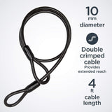 Schwinn Bike Max U-Lock With Double Crimped Cable, 2 Keys Included, 4 Feet X 10Mm Anti Theft Bicycle Lock, Security Level 5