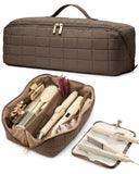 Noldena Hair Tools Travel Bag with Heat Resistant Mat, Taupe Brown
